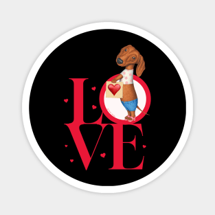 Funny loving Doxie dog cute dachshund fur baby mom dad gift Magnet